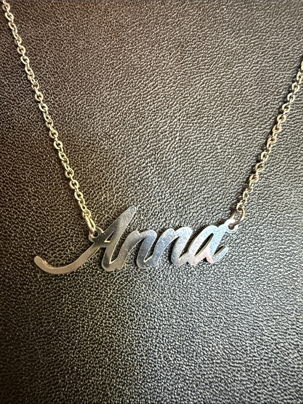 Silver 'Anna' Script Name Necklace - Silver - Picture 6 of 7